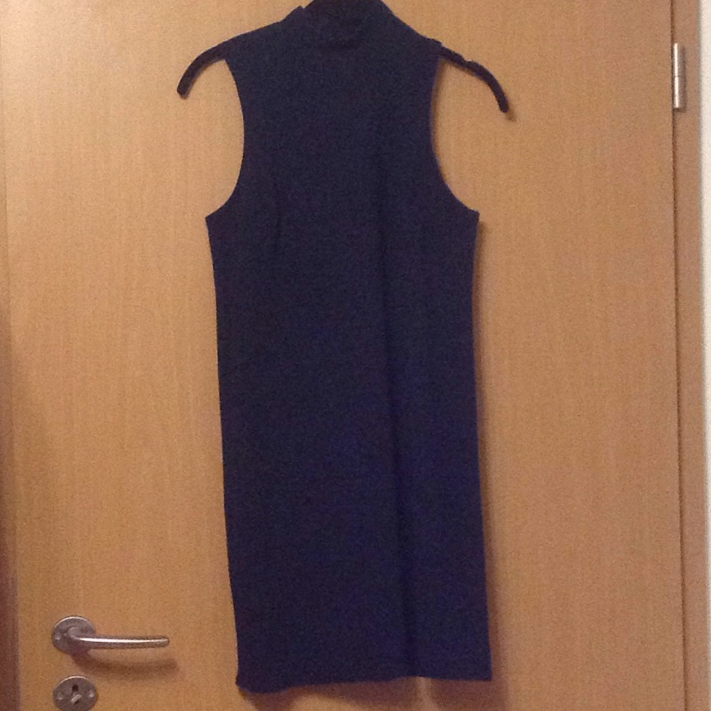 Navy Blue Mock Neck Dress